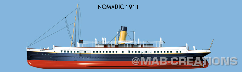 white star line nomadic drawing profile illustration