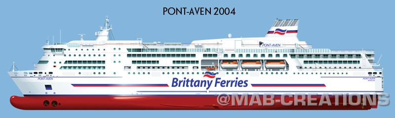 brittany ferries pont-aven profile drawing dessin profil